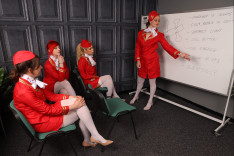 Trolley Dollies — PureCFNM, starring Angel Rae Doll, Ellie Eastleigh, Honour May, Kitty Glitter